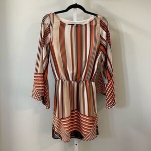 Auditions Orange Stripe Mini Dress